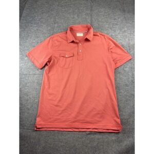 Linksoul Polo Shirt Coral Pocket Lightweight Casual Preppy Golf Cotton Men's L
